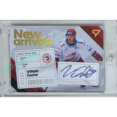 2023/24 Sportzoo ELH 1. série #NAS-VC Viliam Čacho New Arrival Auto 51/65