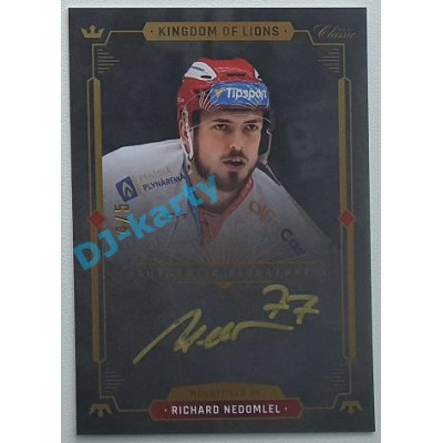 2021 OFS Kingdom of Lions Richard Nedomlel #A08 4/5 Authentic Signature GOLD