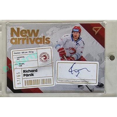 2023/24 Sportzoo ELH 1. série #NAS-RP Richard Pánik New Arrival Auto 57/65