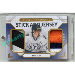 2023/24 Goal cards Chance Liga 2. série #SJ-08 Petr Ton EXPO Game Used Material Jersey&Stick gold 1/2