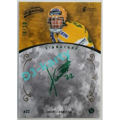 2021 Legendary Cards League Dynasty Vsetín Ondřej Kratěna #71 18/30 Signature