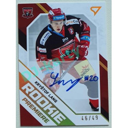 2021/22 Sportzoo TIPSPORT ELH 2. série #RP-17 Kryštof Lang Rookie Premiere Auto 46/49