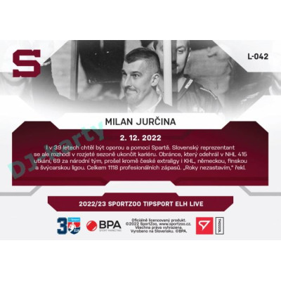 2022/23 Sportzoo ELH LIVE #L-042 Milan Jurčina  xx/40