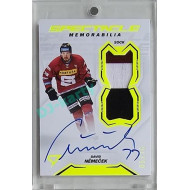 2023/24 Sportzoo ELH 2. serie #SM-DN David Němeček Spectacle Memorabilia Neon Yellow Auto 05/10