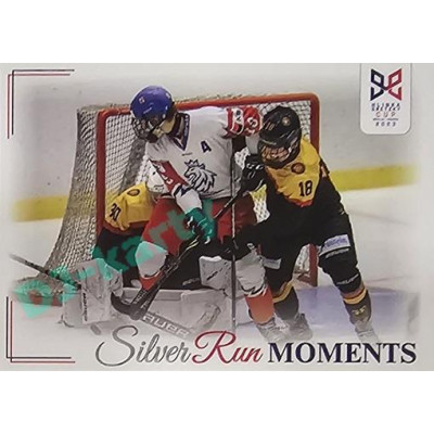 2023/24 Legendary Cards Hlinka Gretzky Cup Young Lions #SRM-28 Jecho ukázkově cloní před bránou Silver Run Moments