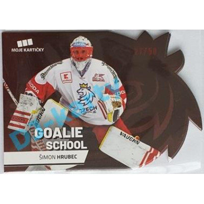 2020 MK reprezentace Šimon Hrubec #6 27/50 Goalie School Die-cut Red
