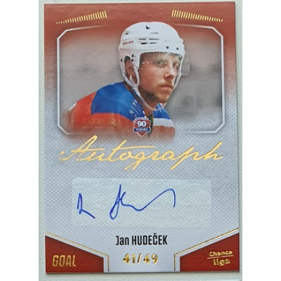 2022/23 Goal Cards Chance Liga 2. série #154 Jan Hudeček Autograph xx/49