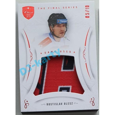 2021/22 OFS The Final Series Rostislav Olesz #JER-RO 05/10 Game Used Jersey Red