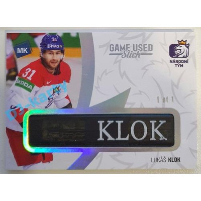2021 MK reprezentace Lukáš Klok #18 1/1 Game used memorabilia NAMEPLATE