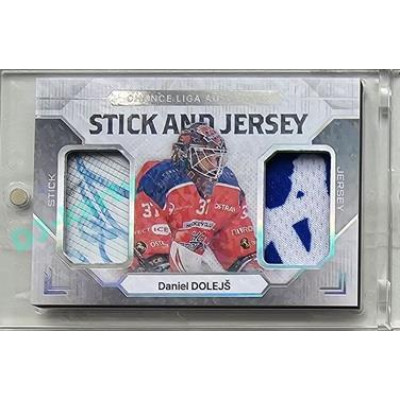 2023/24 Goal cards Chance Liga 2. série #SJ-07 Daniel Dolejš Game Used Material Jersey&Stick PROMO