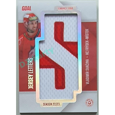 2022/23 Goal Cards Chance Liga 1. série #JL-14 Vladimír Svačina Jersey Letters 1/7