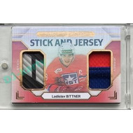 2023/24 Goal cards Chance Liga 2. série #SJ-05 Ladislav Bittner Game Used Material Jersey&Stick PROMO