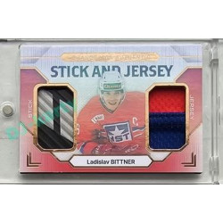 2023/24 Goal cards Chance Liga 2. série #SJ-05 Ladislav Bittner Game Used Material Jersey&Stick PROMO