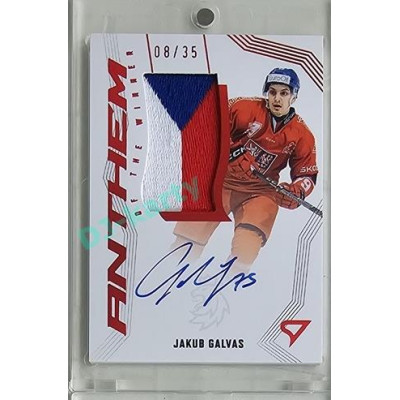 2024 Sportzoo Hokejové ČESKO #AW-JG Jakub Galvas Anthem of the Winner Auto Flag 08/35