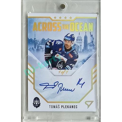 2023/24 Sportzoo ELH 2. serie #AOS-TP Tomáš Plekanec Across The Ocean Gold Auto 1/1