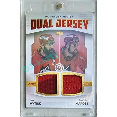 2023/24 Goal cards Chance Liga 2. série #JD-12 Jan Výtisk / Rostislav Marosz Game Used Material Dual Jersey 19/20