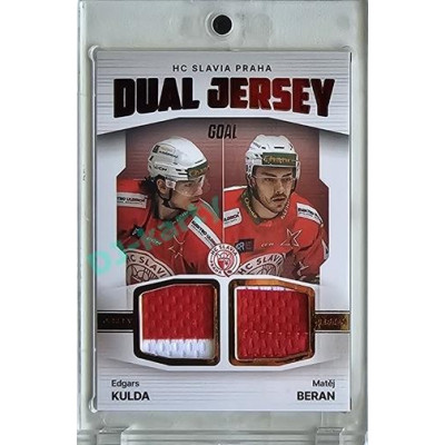 2023/24 Goal cards Chance Liga 2. série #JD-13 Edgars Kulda / Matěj Beran Game Used Material Dual Jersey 19/20
