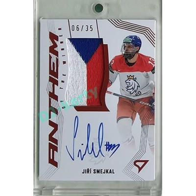 2024 Sportzoo Hokejové ČESKO #AW-JS Jiří Smejkal Anthem of the Winner Auto Flag 06/35