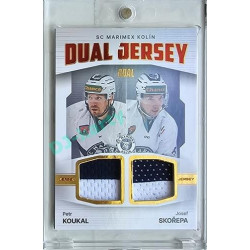 2023/24 Goal cards Chance Liga 2. série #JD-15 Petr Koukal / Josef Skořepa Game Used Material Dual Jersey 19/20