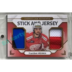 2023/24 Goal cards Chance Liga 2. série #SJ-14 František Hrdinka Game Used Material Jersey&Stick PROMO