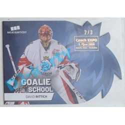 2020 MK reprezentace David Rittich #1 2/3 Goalie School Die-cut Blue Czech Expo