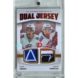 2023/24 Goal cards Chance Liga 2. série #JD-17 Tomáš Urban / Dominik Hrníčko Game Used Material Dual Jersey 19/20