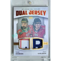 2023/24 Goal cards Chance Liga 2. série #JD-18 Tomáš Svoboda / Anton Karlsson Game Used Material Dual Jersey 19/20