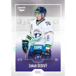 2022/23 Goal Cards Chance Liga 2. série #266 Jakub Šedivý Expo Blue x/4