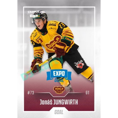 2022/23 Goal Cards Chance Liga 2. série #214 Jonáš Jungwirth Expo Blue x/4