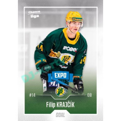 2022/23 Goal Cards Chance Liga 2. série #220 Filip Krajčík Expo Blue x/4