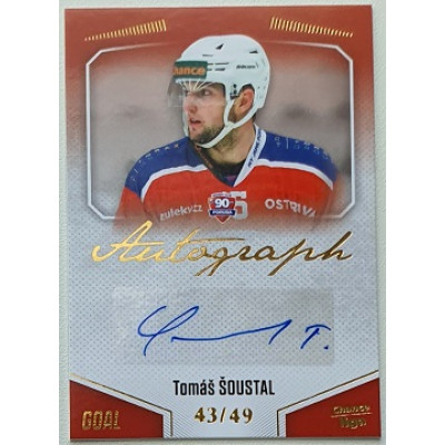 2022/23 Goal Cards Chance Liga 2. série #155 Tomáš Šoustal Autograph xx/49