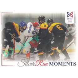 2023/24 Legendary Cards Hlinka Gretzky Cup Young Lions #SRM-30 Curran před bránou zaměstnává Němce Silver Run Moments