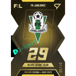 2022/23 Sportzoo Fortuna Liga 2. série #TS-05 FK Jablonec Třicátá sezóna F:L Limited xx/30