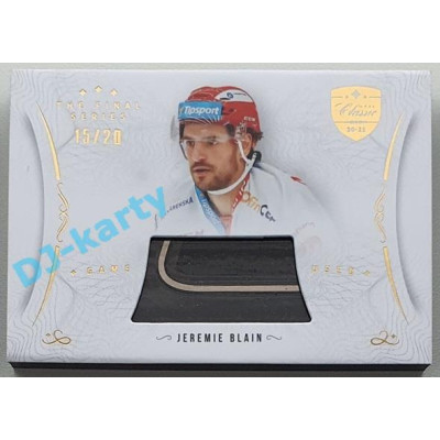 2021/22 OFS The Final Series Jeremie Blain #STI-BLJ 15/20 Game Used Stick Gold