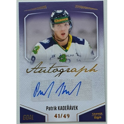 2022/23 Goal Cards Chance Liga 2. série #157 Patrik Kadeřávek Autograph xx/49