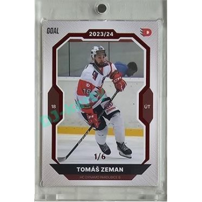 2023/24 Goal cards Chance Liga 2. série #382 Tomáš Zeman Red 1/6