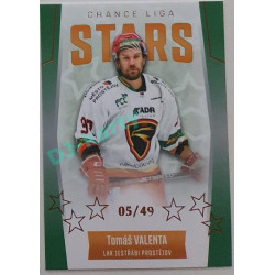 2022/23 Goal Cards Chance Liga 1. série #ST-4 Tomáš Valenta Chance Liga Stars Parallel 05/49