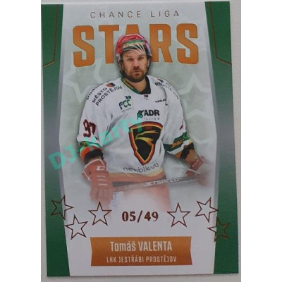 2022/23 Goal Cards Chance Liga 1. série #ST-4 Tomáš Valenta Chance Liga Stars Parallel 05/49