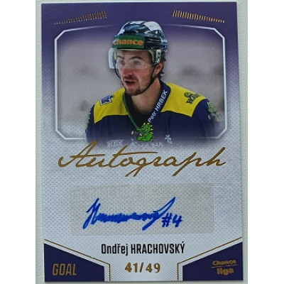 2022/23 Goal Cards Chance Liga 2. série #158 Ondřej Hrachovský Autograph xx/49