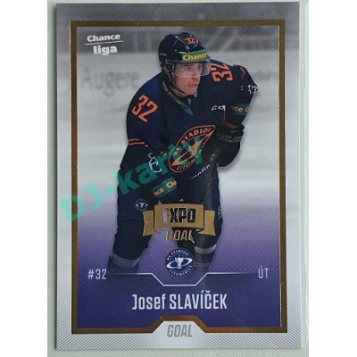2022/23 Goal Cards Chance Liga 1. série #069 Josef Slavíček Expo Pardubice Gold 1 of 3