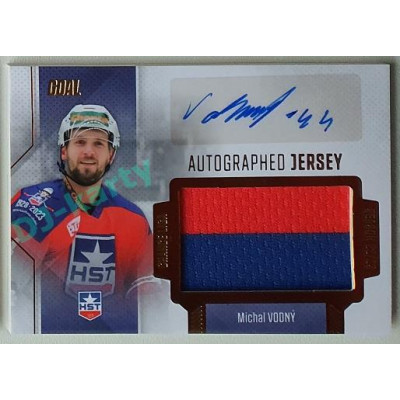 2022/23 Goal Cards Chance Liga 1. série #JA-09 Michal Vodný Autographed Jersey 15/25