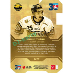 2022/23 Sportzoo ELH 2. série #AV-17 Patrik Zdráhal 30 let ELH Limited xx/50