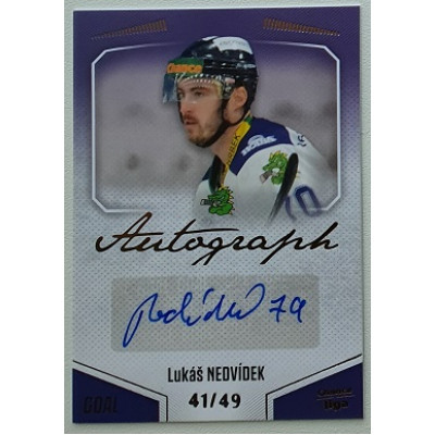 2022/23 Goal Cards Chance Liga 2. série #159 Lukáš Nedvídek Autograph xx/49