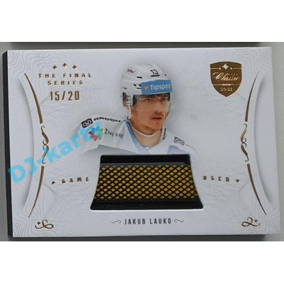 2021/22 OFS The Final Series Jakub Lauko #STI-LAA 15/20 Game Used Stick Gold