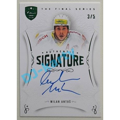 2021/22 OFS The Final Series Milan Antoš #TFS-MN 3/5 Authentic Signature Emerald