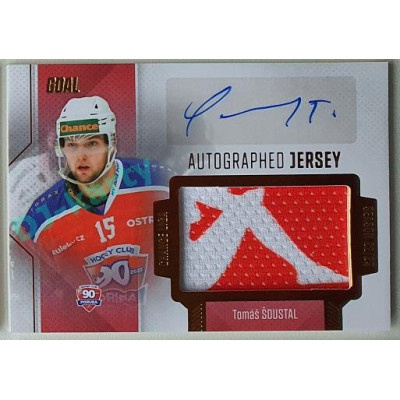 2022/23 Goal Cards Chance Liga 1. série #JA-18 Tomáš Šoustal Autographed Jersey 15/25