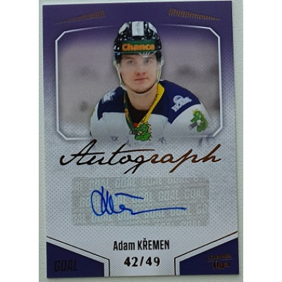 2022/23 Goal Cards Chance Liga 2. série #160 Adam Křemen Autograph xx/49