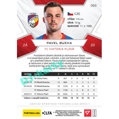 2021/22 Sportzoo Fortuna Liga Pavel Bucha #93
