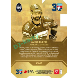 2022/23 Sportzoo ELH 2. série #AV-18 Jakub Klepiš 30 let ELH Limited xx/25