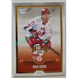 2022/23 Goal Cards Chance Liga 2. série #334 Aleš Sova Expo Gold 1 of 3